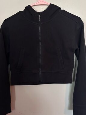 5 for $20! tek gear Black Cropped Bomber Hoodie Jacket